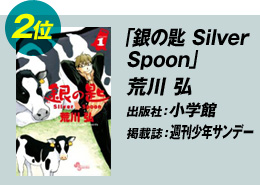2位 「銀の匙 Silver Spoon」荒川弘 出版社：小学館 掲載誌：週刊少年サンデー